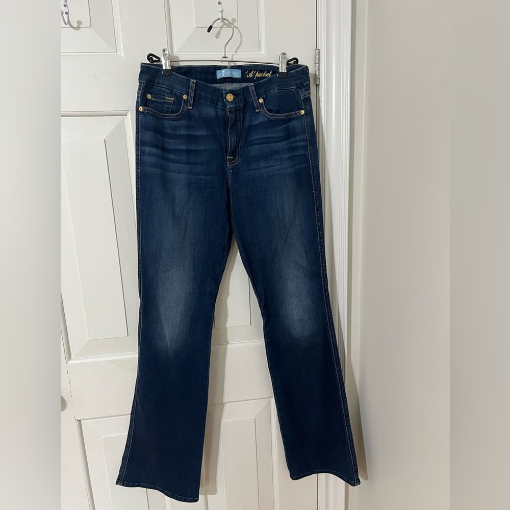 7 For All Mankind Blue Flare & Wide Leg Jeans